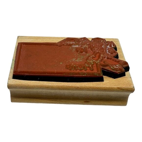 Great Impressions Christmas Holiday Angel Stars To From Label Wood Rubber Stamp - Picture 6 of 6